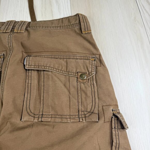 Silver Tab Mens Brown Flat Front straight Leg Classic Cargo Pants Size W30xL30 - Picture 4 of 16